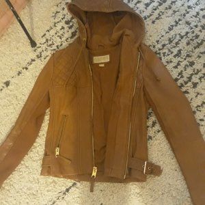 Tan Calvin Klein Leather Jacket